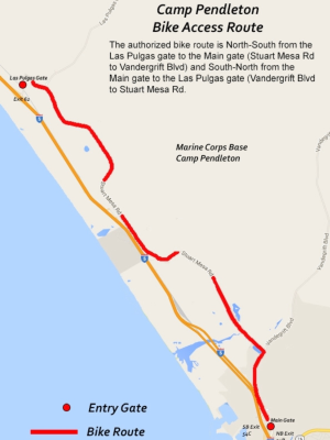 Bike Trail map through Camp Pendleton